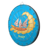 Suikernachos-maïschips surfende cartoon dartbord (Voorkant Rechts)