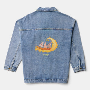 Suikernachos-maïschips surfende cartoon denim jacket