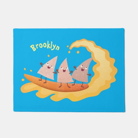 Suikernachos-maïschips surfende cartoon deurmat (Voorkant)