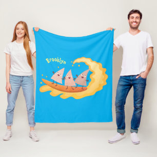 Suikernachos-maïschips surfende cartoon fleece deken