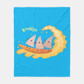 Suikernachos-maïschips surfende cartoon fleece deken (Voorkant)
