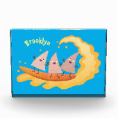 Suikernachos-maïschips surfende cartoon fotoblokken (Voorkant)