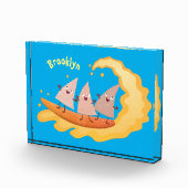 Suikernachos-maïschips surfende cartoon fotoblokken (Rechts)