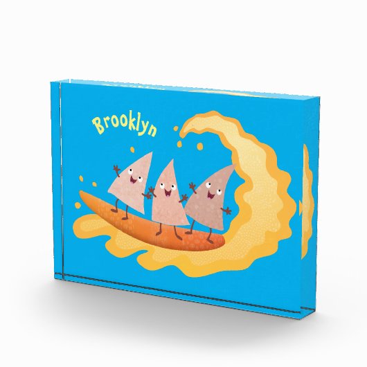 Suikernachos-maïschips surfende cartoon fotoblokken (Rechts)