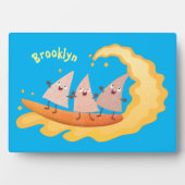 Suikernachos-maïschips surfende cartoon fotoplaat (voorkant)