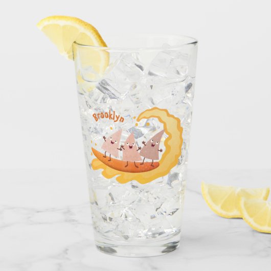 Suikernachos-maïschips surfende cartoon glas (Voorkant ijs)