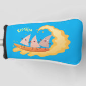 Suikernachos-maïschips surfende cartoon golfheadcover (Voorkant)