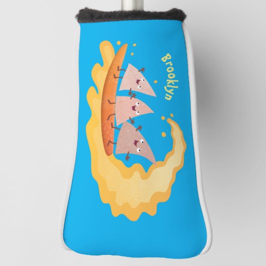 Suikernachos-maïschips surfende cartoon golfheadcover (Draai 90)