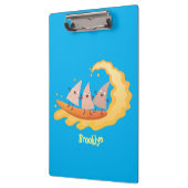 Suikernachos-maïschips surfende cartoon klembord (Links)