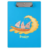 Suikernachos-maïschips surfende cartoon klembord (Voorkant)