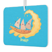 Suikernachos-maïschips surfende cartoon luchtverfrisser (Links)