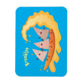 Suikernachos-maïschips surfende cartoon magneet (Verticaal)