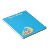 Suikernachos-maïschips surfende cartoon notitieblok (Schuin)