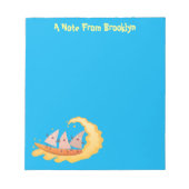 Suikernachos-maïschips surfende cartoon notitieblok (Voorkant)