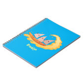 Suikernachos-maïschips surfende cartoon notitieboek (Linkerzijde)