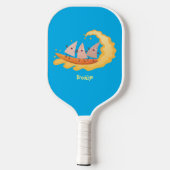 Suikernachos-maïschips surfende cartoon pickleball paddle (Achterkant)