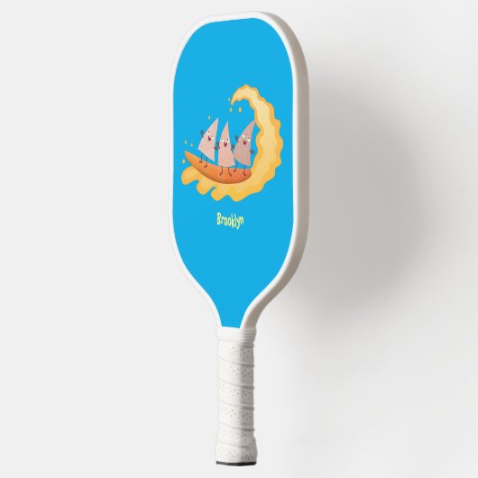 Suikernachos-maïschips surfende cartoon pickleball paddle (Links)