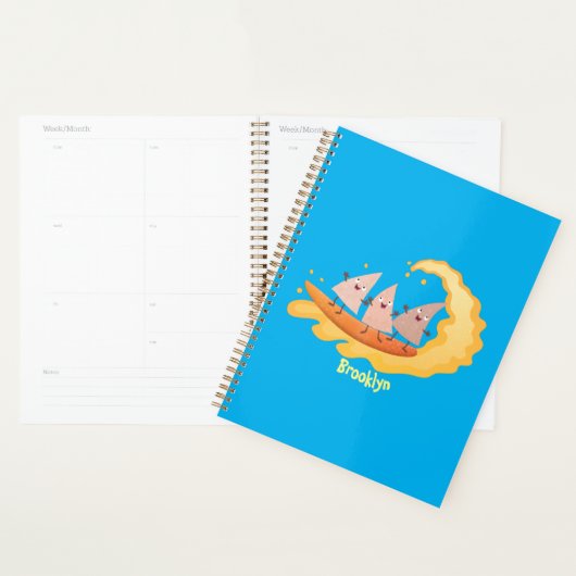 Suikernachos-maïschips surfende cartoon planner (Display)