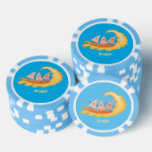 Suikernachos-maïschips surfende cartoon poker chips (Opstapeling)