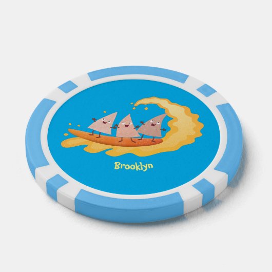Suikernachos-maïschips surfende cartoon poker chips (Enkel)