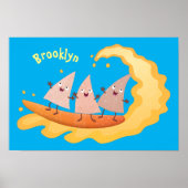 Suikernachos-maïschips surfende cartoon poster (Voorkant)