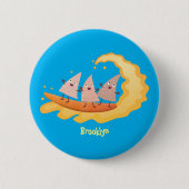 Suikernachos-maïschips surfende cartoon ronde button 5,7 cm (Voorkant)