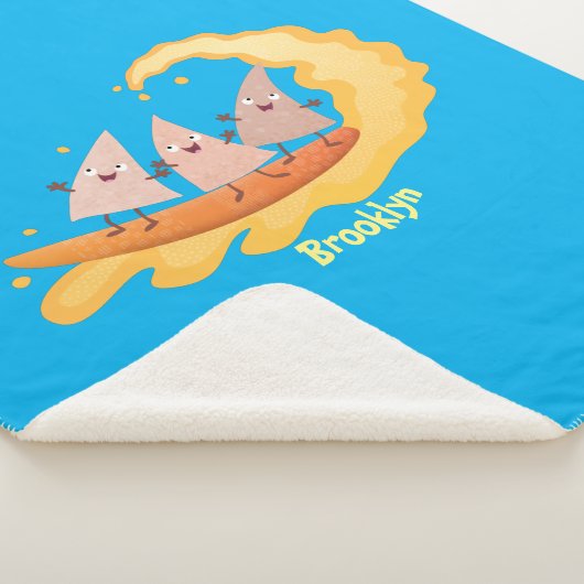 Suikernachos-maïschips surfende cartoon sherpa deken (3/4)