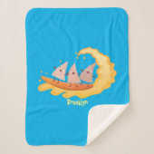 Suikernachos-maïschips surfende cartoon sherpa deken (Voorkant)