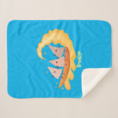 Suikernachos-maïschips surfende cartoon sherpa deken (Voorkant (horizontaal))