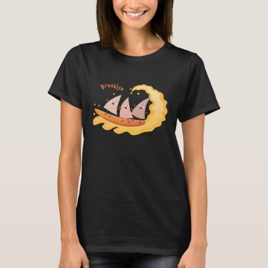 Suikernachos-maïschips surfende cartoon t-shirt (Voorkant)
