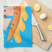Suikernachos-maïschips surfende cartoon theedoek (Quarter Fold)