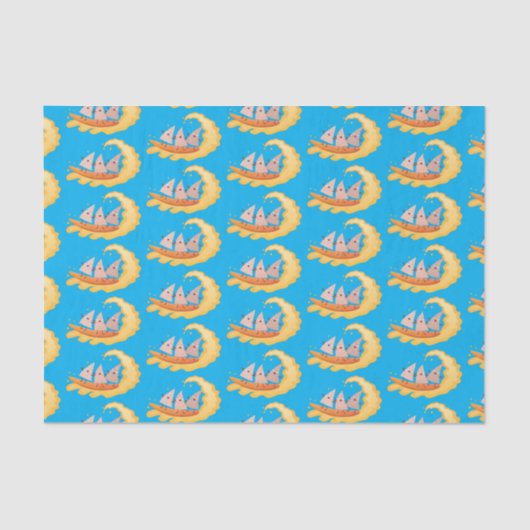 Suikernachos-maïschips surfende cartoon tissuepapier (Voorkant)