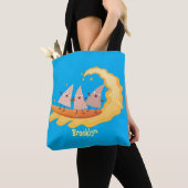 Suikernachos-maïschips surfende cartoon tote bag (Dichtbij)