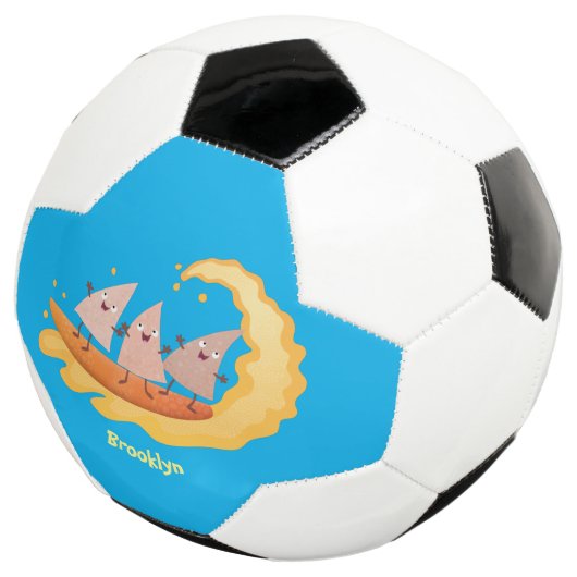 Suikernachos-maïschips surfende cartoon voetbal (Drie kwart)