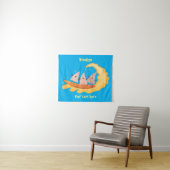 Suikernachos-maïschips surfende cartoon wandkleed (In Situ (horizontaal))