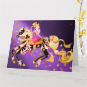 Suikerpaard en -dame kaart (Gele Bloem)