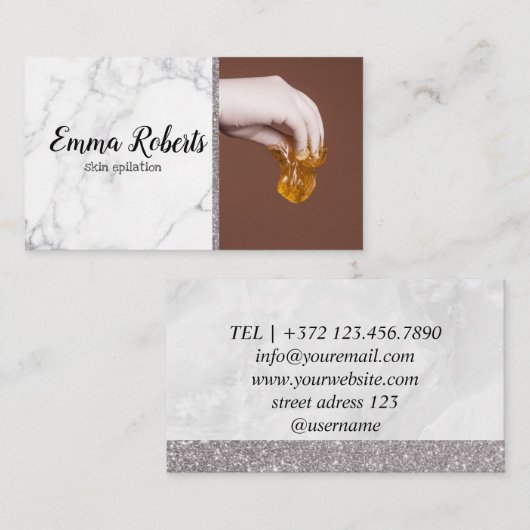 Suikerpasta Haarverwijdering Huidepilatie Visitekaartje (Voorkant / Achterkant)