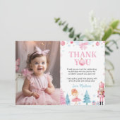 Suikerpruim Fee Kerstmis Verjaardag Foto Bedankt (Staand voorkant)