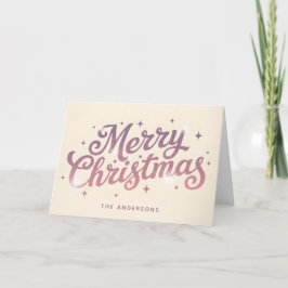 Suikerpruim Retro Schrift Kerstmis Feestdagen Kaart
