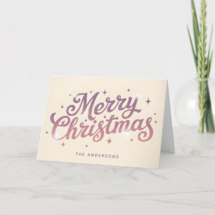 Suikerpruim Retro Schrift Kerstmis Feestdagen Kaart