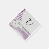 Suikerpruimenboom en sneeuwvlok in Paarse servette Servetten (Hoek)