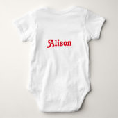 Suikerpruimfee typografie kunst gepersonaliseerd r romper (Achterkant)