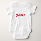 Suikerpruimfee Typografie Kunst Persoonlijke Roze  Romper (Achterkant)