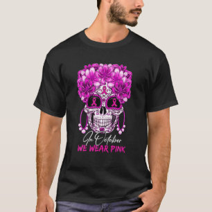 Suikerribbon in oktober Draag we roze borst T-shirt