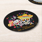 Suikerriemen en -bloemen ronde kartonnen onderzetter (Gebogen)