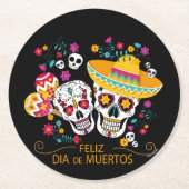 Suikerriemen en -bloemen ronde kartonnen onderzetter (Voorkant)