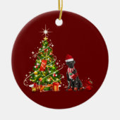 suikerriet met kerstmis met Pet Keramisch Ornament (Voorkant)