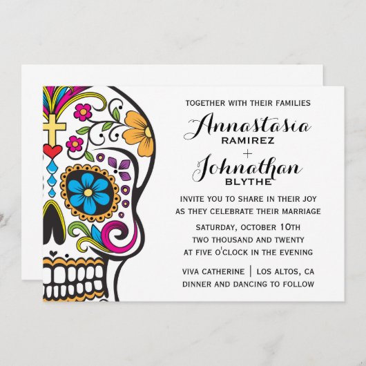 Suikerriet Uitnodiging tot bruiloft (Voorkant / Achterkant)