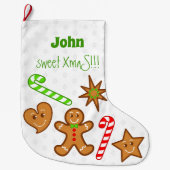 suikerriet XmaS Gingerbrood Pals-Candy Cane 2 Grote Kerstsok (Voorkant)