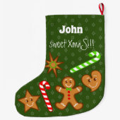 suikerriet XmaS Gingerbrood Pals-Candy Cane 2 Grote Kerstsok (Achterkant)